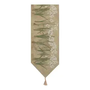 Floral Blooms Jacquard Woven Table Runner 72x13 Inch Botanical Floral Dining Table Decor