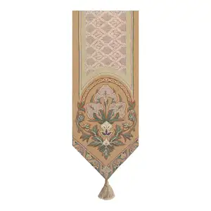Floral Motif I Jacquard Woven Table Runner 68x12 Inch Botanical Dining Table Decor
