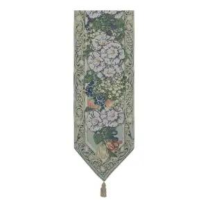 Floral Collage Jacquard Woven Table Runner 72x13 Inch Colorful Botanical Dining Decor
