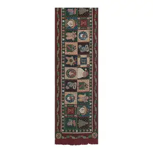 Heartland Holiday I Jacquard Woven Table Runner 90x13 Inch Christmas Country Dining Decor