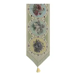 Floral Collage III Jacquard Woven Table Runner 72x13 Inch Botanical Dining Table Decor