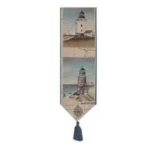 Out to Sea Decorative Bell Pull 41 x 6 in Nautical Coastal Jacquard Woven Maritime Beach House Decor