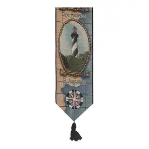 Lighthouses of the South East Augustine Decorative Bell Pull 41 x 6 in Coastal Nautical Jacquard Woven Decor