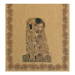 Il Bacio II Italian Jacquard Woven Table Runner 53x26 Inch Romantic Fine Art Decor