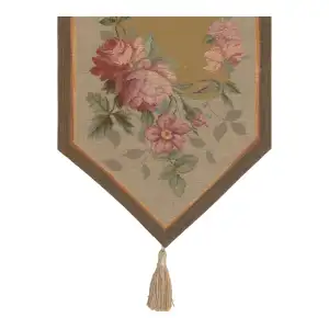 French Floral Roses Small Jacquard Woven Table Runner 33x14 Inch Botanical Dining Decor