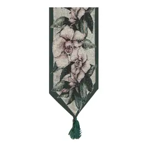 Spring Magnolia Decorative Bell Pull 35 x 8 in Floral Botanical Jacquard Woven Traditional Cottage Home Decor
