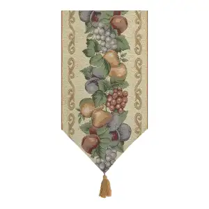Fall Fruit With Tassels Jacquard Woven Table Runner 52x13 Inch Autumn Harvest Decor