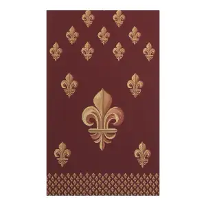 Royal Fleur de Lys Red French Jacquard Woven Table Runner 68x18 Inch European Decor
