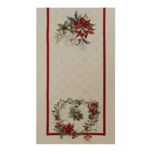 Nathalie Jacquard Woven Tapestry Table Runner 53x17 Inch Floral European Dining Decor
