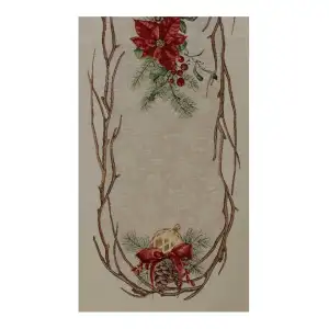 Noel Jacquard Woven Tapestry Table Runner 53x17 Inch Christmas Holiday Dining Decor