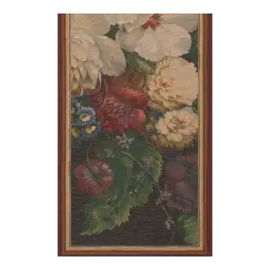 Flowers Centered French Jacquard Woven Table Runner 70x18 Inch Elegant Floral Dining Decor