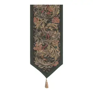 William Morris Green French Jacquard Woven Table Runner 33x14 Inch Arts Crafts Decor