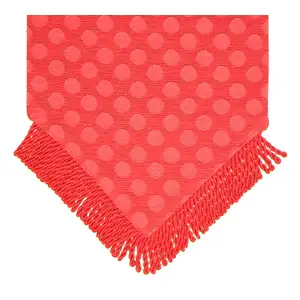 Dot Appeal Red Jacquard Woven Table Runner 72x13 Inch Contemporary Dining Table Decor