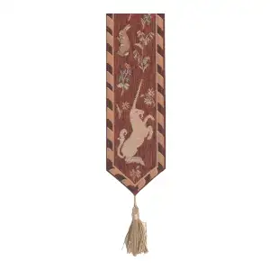 Medieval Licorne I Tapestry Bell Pull 33 x 5 in Unicorn Jacquard Woven European Decorative Home Decor