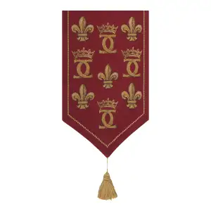 Chenonceau Rouge French Jacquard Woven Table Runner 46x14 Inch Elegant European Dining Decor