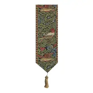 William Morris Birds I Tapestry Bell Pull 42 x 6 in Floral Bird Jacquard Woven Arts Crafts Decor