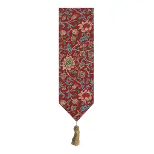 William Morris Fleurs de Morris Red Tapestry Bell Pull 42 x 6 in Floral Jacquard Woven Decorative Decor