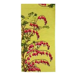 Bleeding Hearts Yellow French Jacquard Woven Table Runner 71x19 Inch Floral Dining Decor