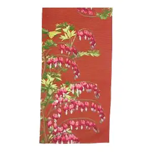 Bleeding Hearts Red French Jacquard Woven Table Runner 71x19 Inch Botanical Dining Decor