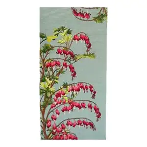 Bleeding Hearts Blue French Jacquard Woven Table Runner 71x19 Inch Floral Dining Decor