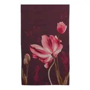 Tulip Purple French Jacquard Woven Table Runner 71x19 Inch Floral Spring Dining Decor