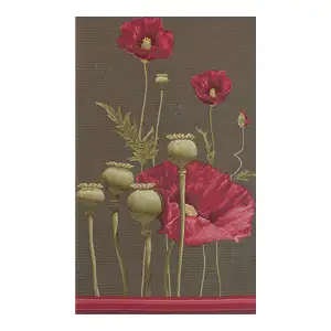 Poppy Gray French Jacquard Woven Table Runner 71x19 Inch Floral Botanical Dining Decor