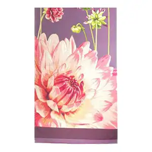 Pink Dahlias Purple French Jacquard Woven Table Runner 71x19 Inch Floral Dining Decor