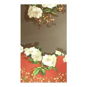 Hawthorn Dark French Jacquard Woven Table Runner 71x19 Inch Botanical Floral Dining Decor