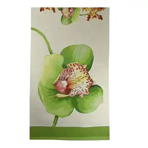 Orchids White French Jacquard Woven Table Runner 71x19 Inch Floral Botanical Dining Decor