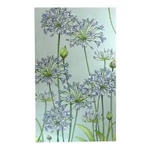 Agapanthus Blue French Jacquard Woven Table Runner 71x19 Inch Floral Botanical Dining Decor