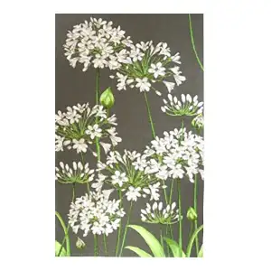 Agapanthus Grey French Jacquard Woven Table Runner 71x19 Inch Floral Botanical Dining Decor