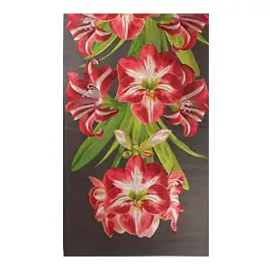 Amaryllis Dark French Jacquard Woven Table Runner 71x19 Inch Floral Botanical Dining Decor