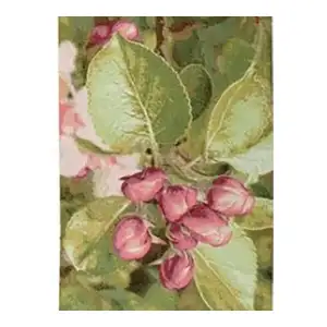 Pear Flower French Jacquard Woven Table Runner 61x19 Inch Botanical Fruit Dining Decor