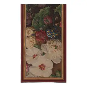 Flowers Dark French Jacquard Woven Table Runner 71x19 Inch Elegant Botanical Dining Decor
