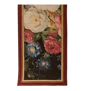 Multiple Flowers I French Jacquard Woven Table Runner 71x19 Inch Colorful Botanical Decor