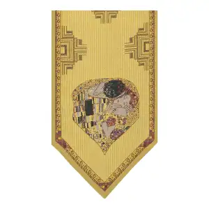 The Kiss Belgian Jacquard Woven Table Runner 59x15 Inch Gustav Klimt Art Decor