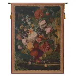 Bouquet Flamand French Tapestry Wall Hanging 58x44 Inch Cotton Jacquard Woven Wall Tapestry