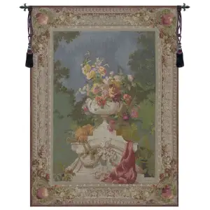 Ornamental Floral French Tapestry Wall Hanging 58x44 Inch Cotton Jacquard Woven Wall Tapestry