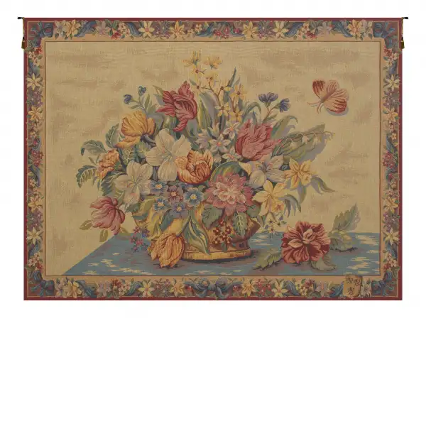 Panier de Fleurs fond Jaune