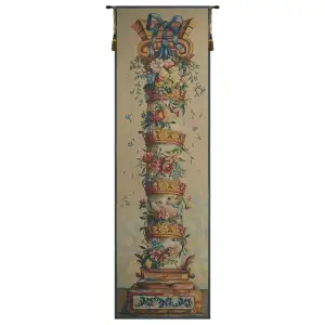 Colonne Printaniere French Tapestry 91x28 Spring Floral Column Botanical Jacquard Woven Wall Hanging French Home Decor