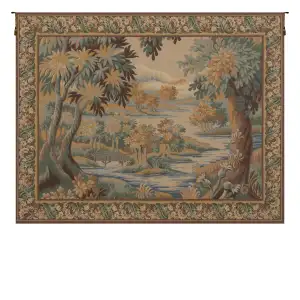 La Foret de Marly French Tapestry 49x63 Verdure Forest Landscape Jacquard Woven Wall Hanging Traditional French Decor