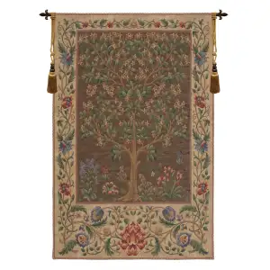 William Morris Tree of Life Brown I Tapestry Wall Hanging 56 x 36 in Arts and Crafts Botanical Jacquard Woven Wall Art
