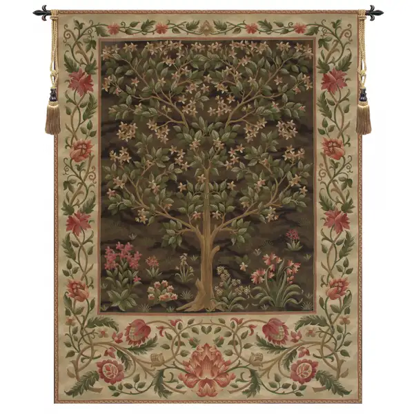 Tree of Life Brown II European Tapestry Wall Hanging