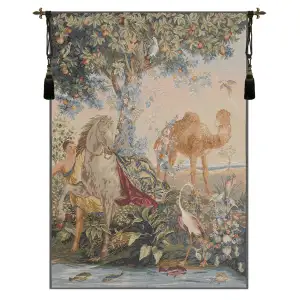 Cheval Drape II Forest Tapestry Wall Hanging 40 x 29 in Medieval Horse Woodland Jacquard Woven Wall Art