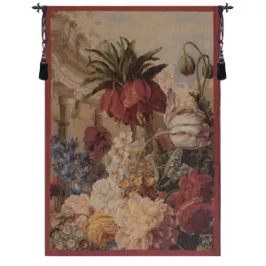 Jan Frans van Dael Bouquet Exotique French Tapestry Wall Hanging 28x19 Inch Cotton Jacquard Woven Wall Tapestry