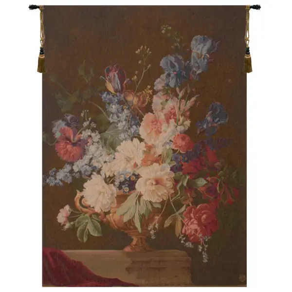 Bouquet Iris Fonce European Tapestry Wall hanging