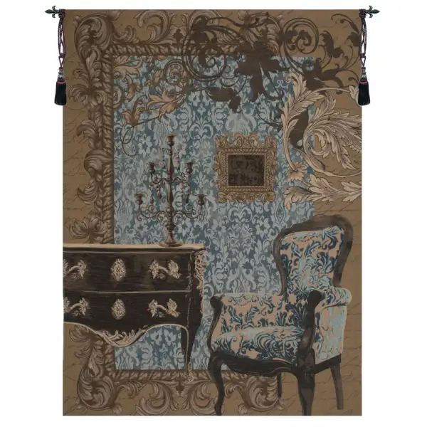 Mobilier Louis XVI Blue European Tapestry Wall hanging
