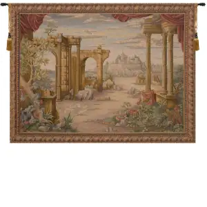 Vue Antique Without People French Tapestry Wall Hanging 60x80 Inch Cotton Jacquard Woven Wall Tapestry