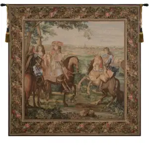La Prise de Lille Square French Tapestry Wall Hanging 78 in. x 78 in Historical Battle Jacquard Woven Wall Art