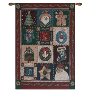 Heartland Holiday Fine Art Tapestry 36 in. x 26 in Christmas Country Holiday Jacquard Woven Wall Hanging Seasonal Decor